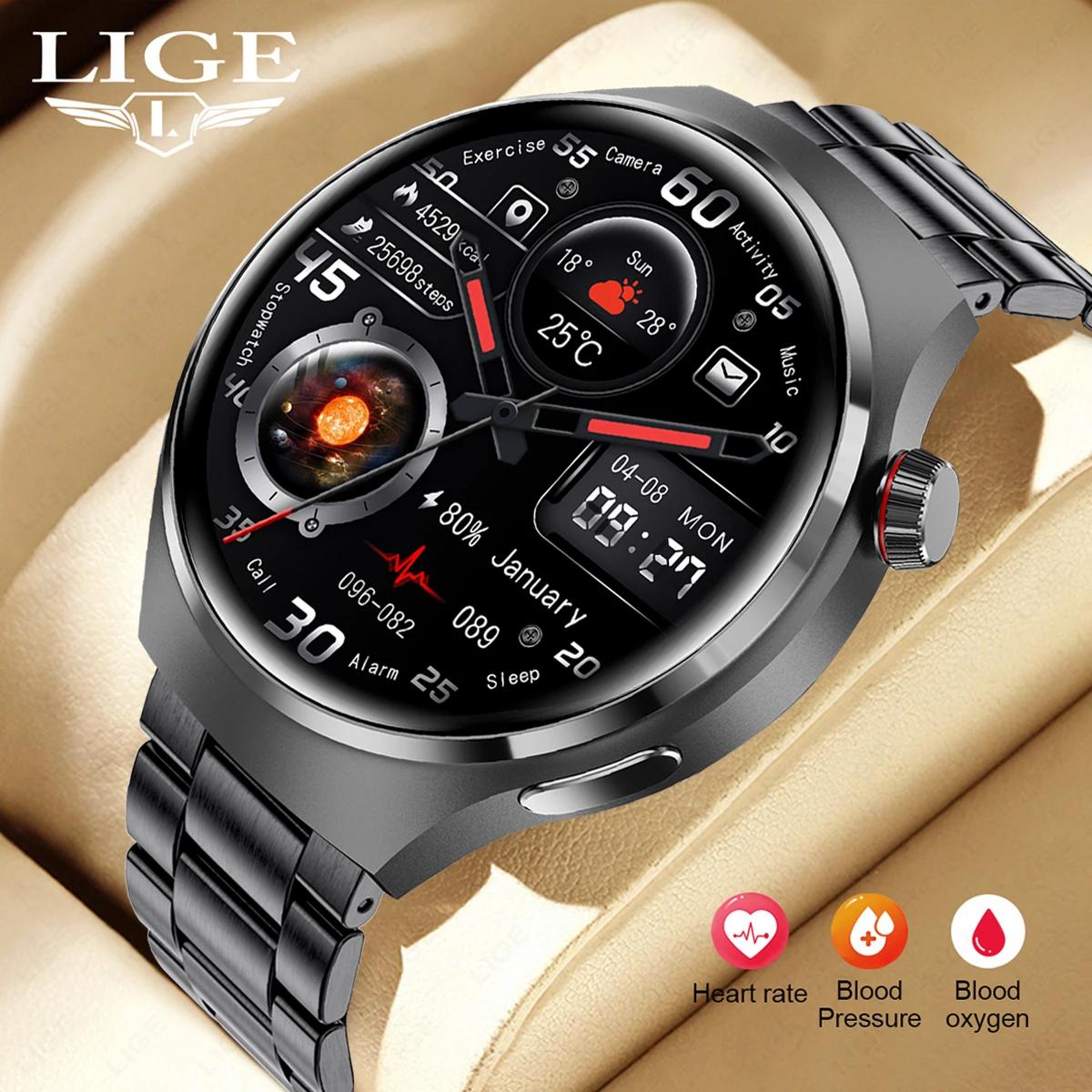 LIGE NFC Ʈ ð  HD ũ µ ͸  ð  ȭ IP68  GPS Smartwatch For Huawei